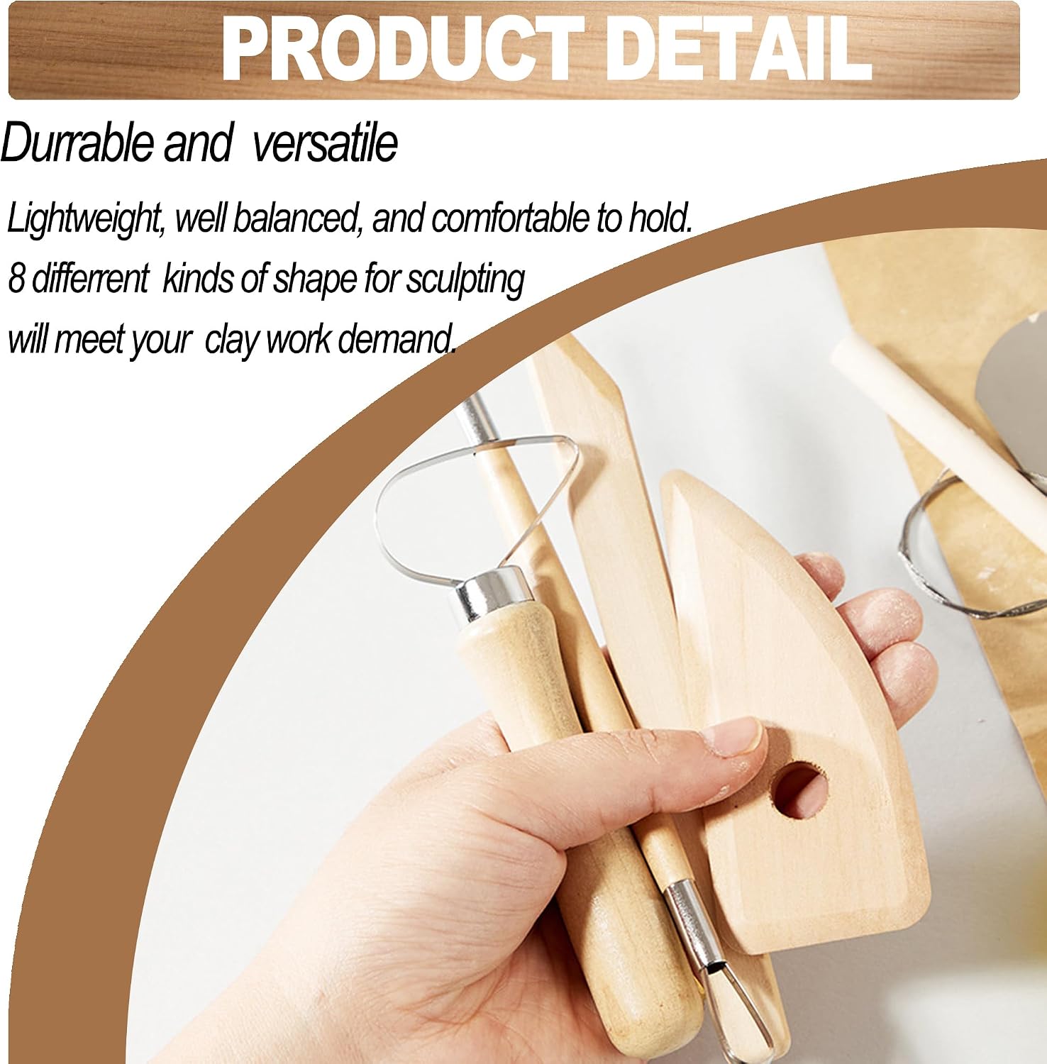 8Pcs Clay Sculpting Tools Set Perfect for Polymer Air Dry Modeling Clay Beginners & Professionals Ideal for DIY