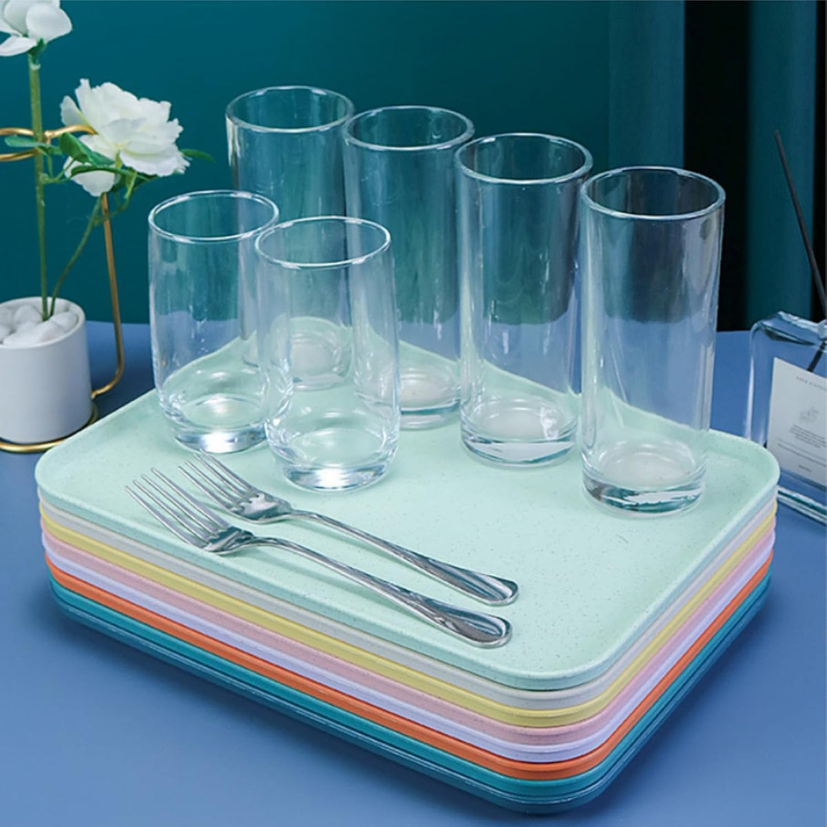 8 Pack Fast Food Serving Tray, 15 by 10-Inch