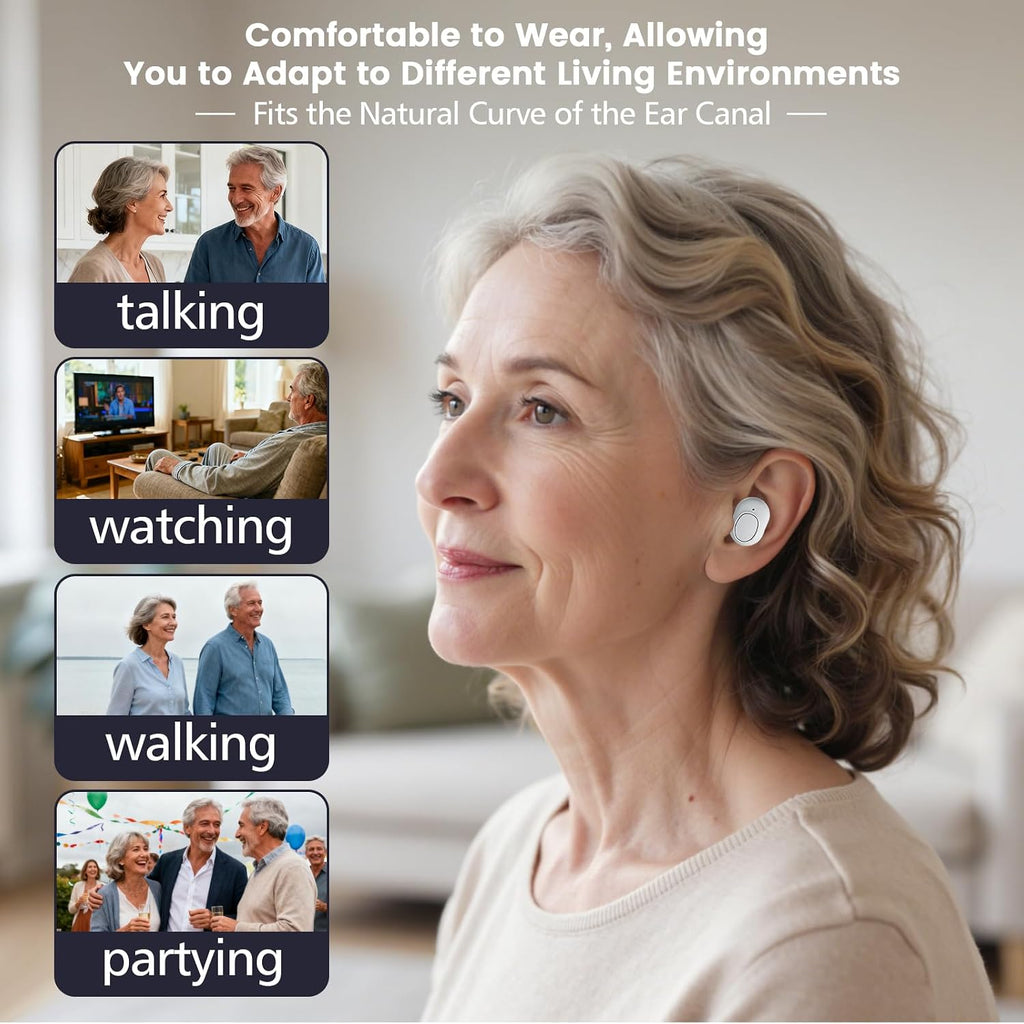 Rechargeable Bluetooth Hearing Aids for Seniors