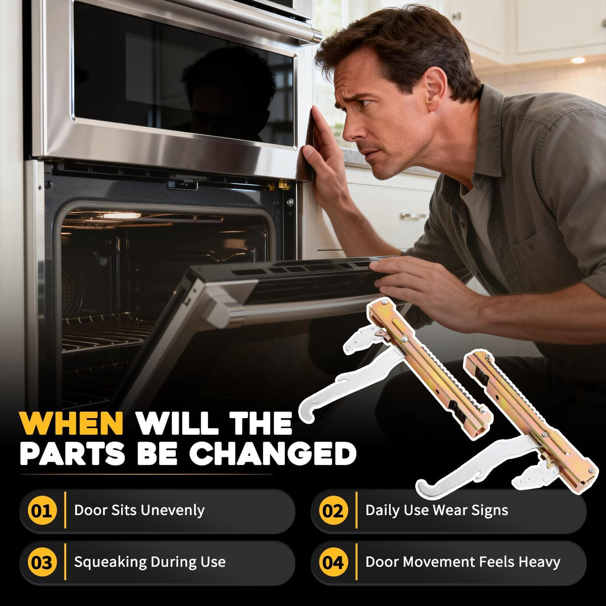 2 Pack 00414511 Range Oven Door Hinge Set Compatible with Thermador & Bosch 30" Ovens Left & Right Side Replaces 414511 487746 1032578 PS8721435