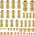 46pcs Brass Compression Tube Pipe Fittings Assortment Kit