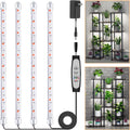 16'' 4 Bars Grow Light Strips for Indoor Plants with Auto ON/Off Timer 6/12/18H, 5 Dimmable Levels for Shelves Plant