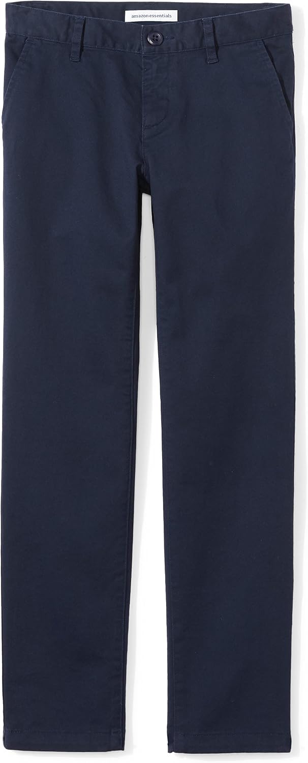 Girls and Toddlers' Flat Front Uniform Chino Pant with Adjustable Waist