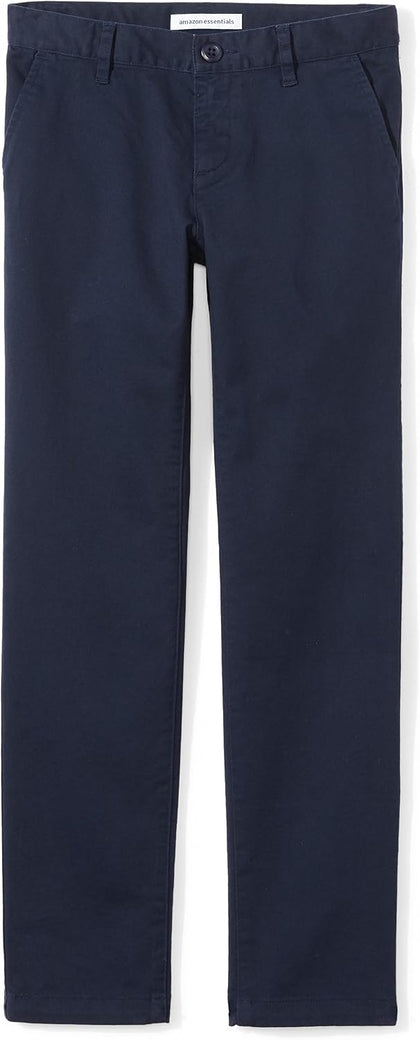 Girls and Toddlers' Flat Front Uniform Chino Pant with Adjustable Waist