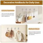 Silver Curtain Holdbacks, Decorative Drapery Tiebacks, 2 Pack/1 Pair