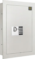 In-Wall Safe with Keypad and 2 Manual Override Keys - Protect Money, Jewelry, and Passports at Home or Business by