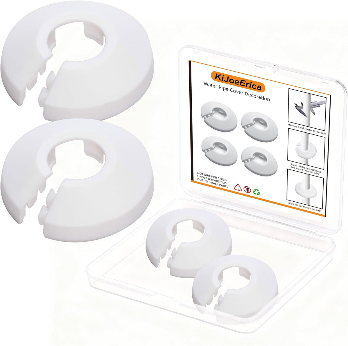 Fit 1/2 Inch Flange Water Pipe Cover Decoration 16mm Plastic PP escutcheon