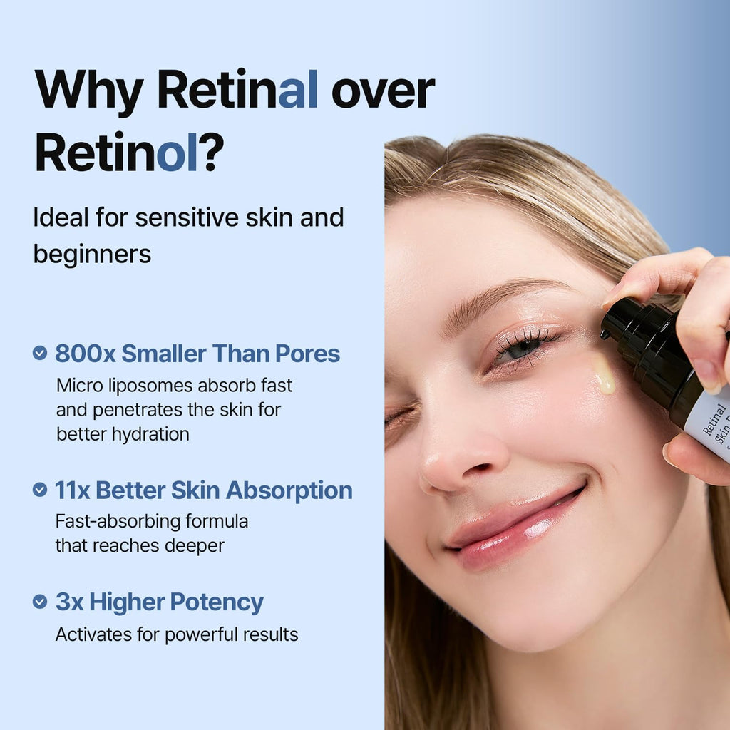 Retinal Skin Booster Serum | Retinaldehyde, Niacinamide Anti-Aging Serum - K-Beauty Facial Serum for Fine Lines