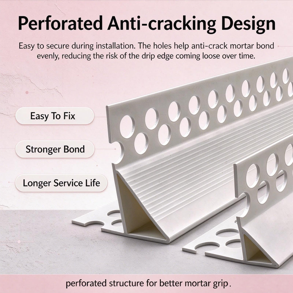 White PVC Eaves Drip Edge，Eagle-Beak Rainwater Diverter
