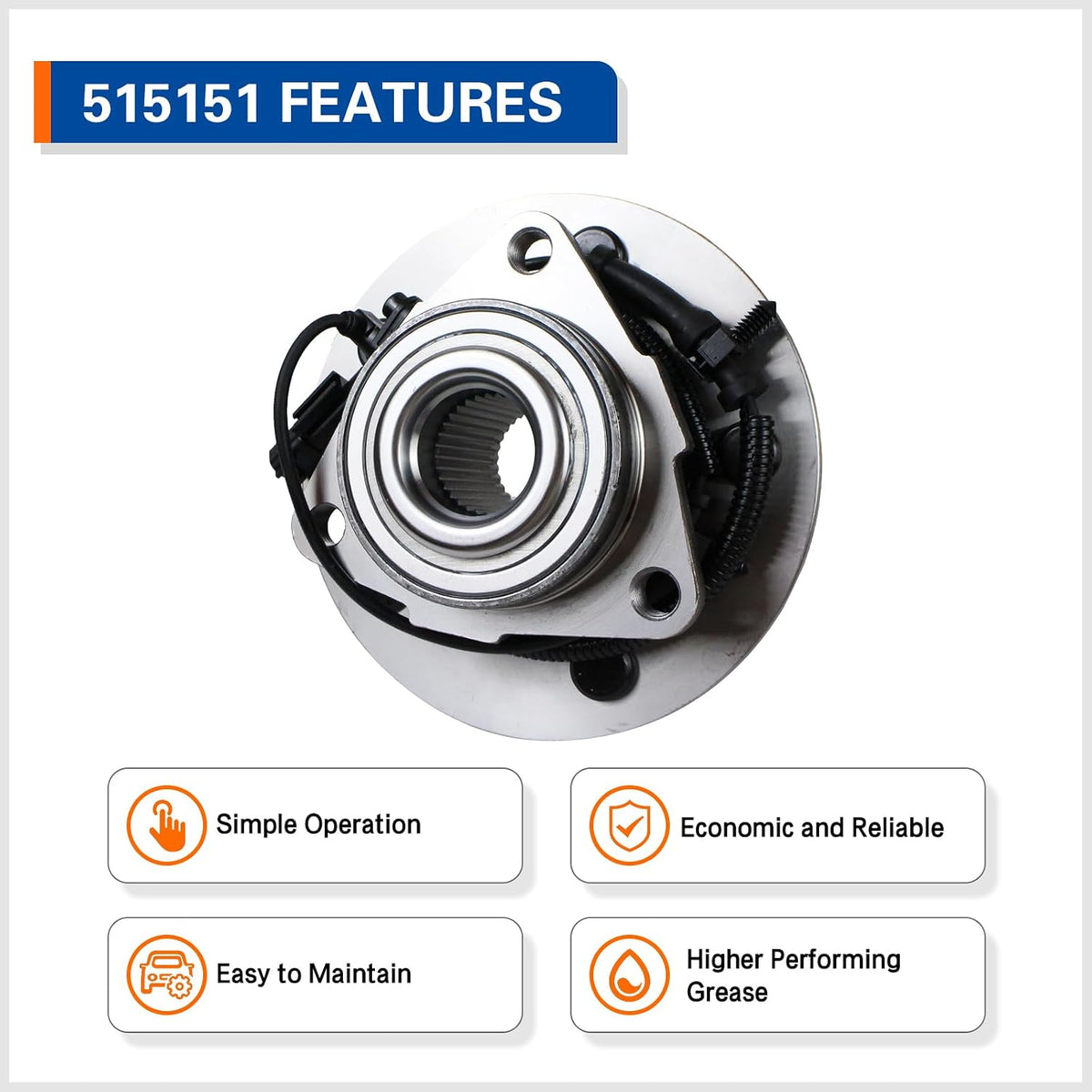 PAROD 515151 Front Wheel Hub for Ram 1500, Ram 1500 Classic ABS 5-Lug