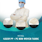 100 Pack Disposable Isolation Gowns, Level 2, Universal Size