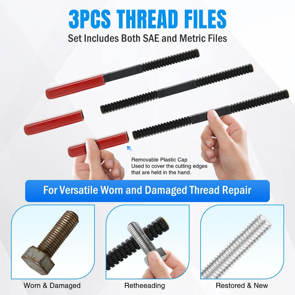 Nilight 56PCS Thread Chaser Set SAE Metric Universal UNC UNF Sizes