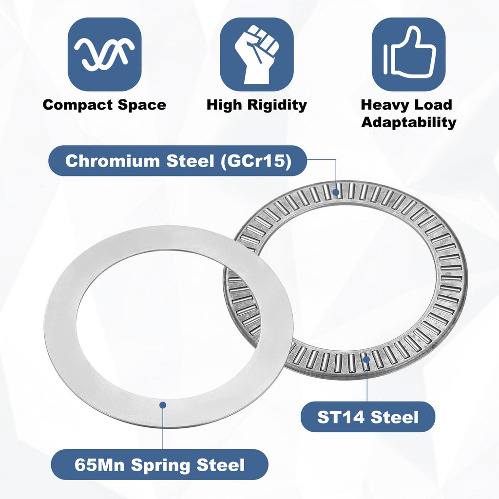 uxcell 2 Sets NTA3244 Thrust Needle Roller Bearings with Washers, ID 2"
