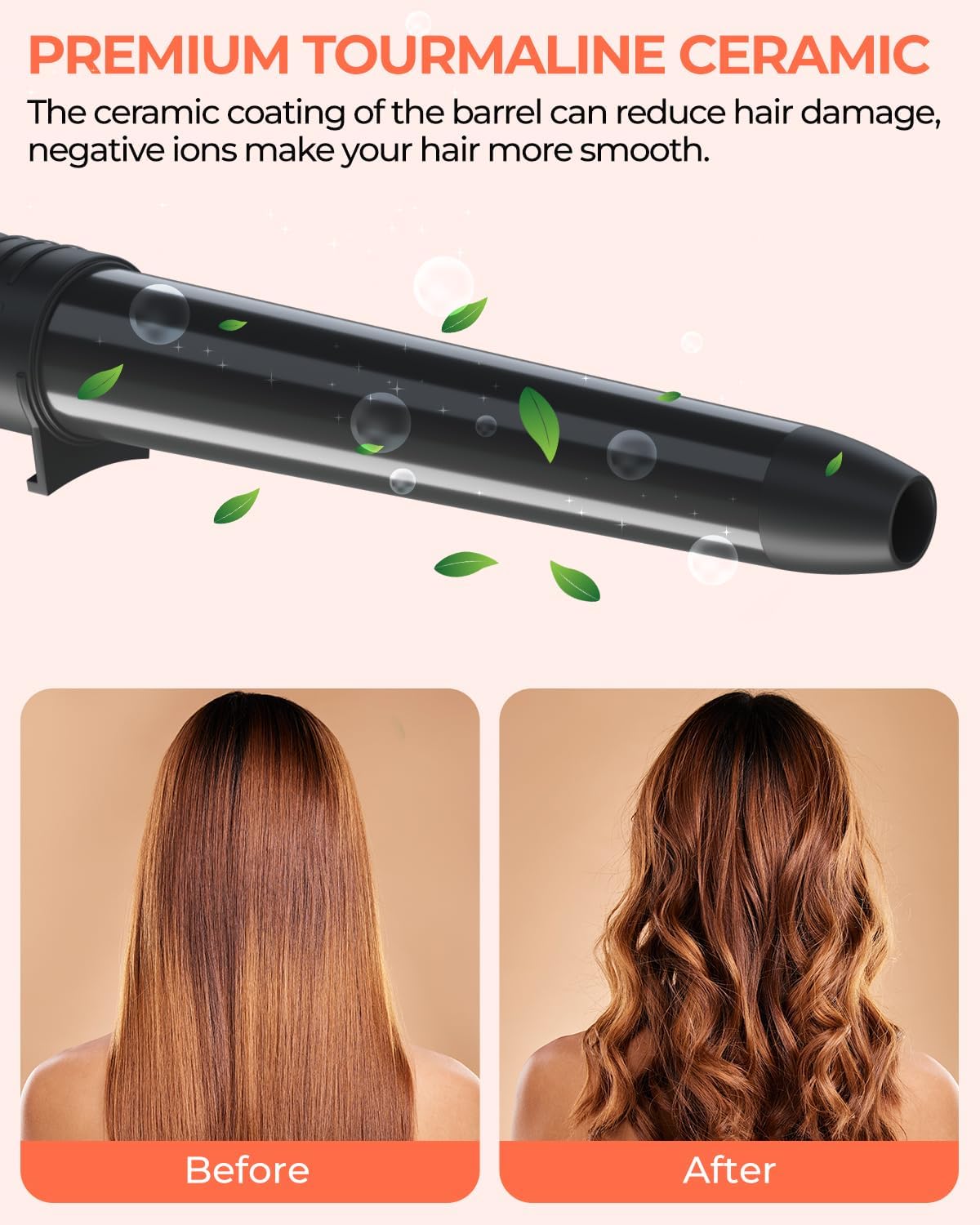5 in 1 Curling Wand Set, 0.35"-1.25" Interchangeable Ceramic Barrels