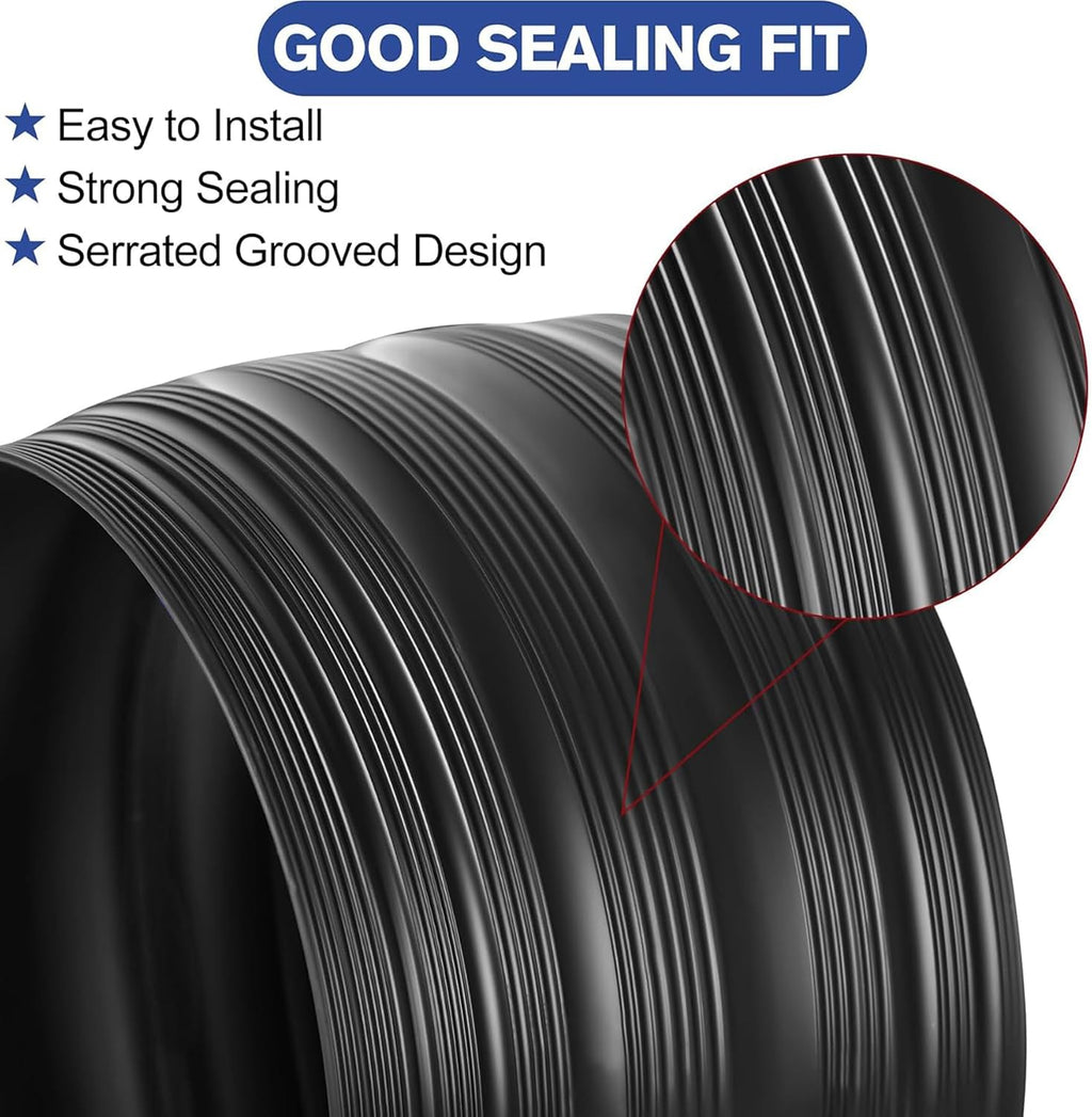 20Ft/6.1M Universal Garage Threshold Seal Strip with 300ml Black Adhesives, Garage Door Bottom Weatherproof Strip