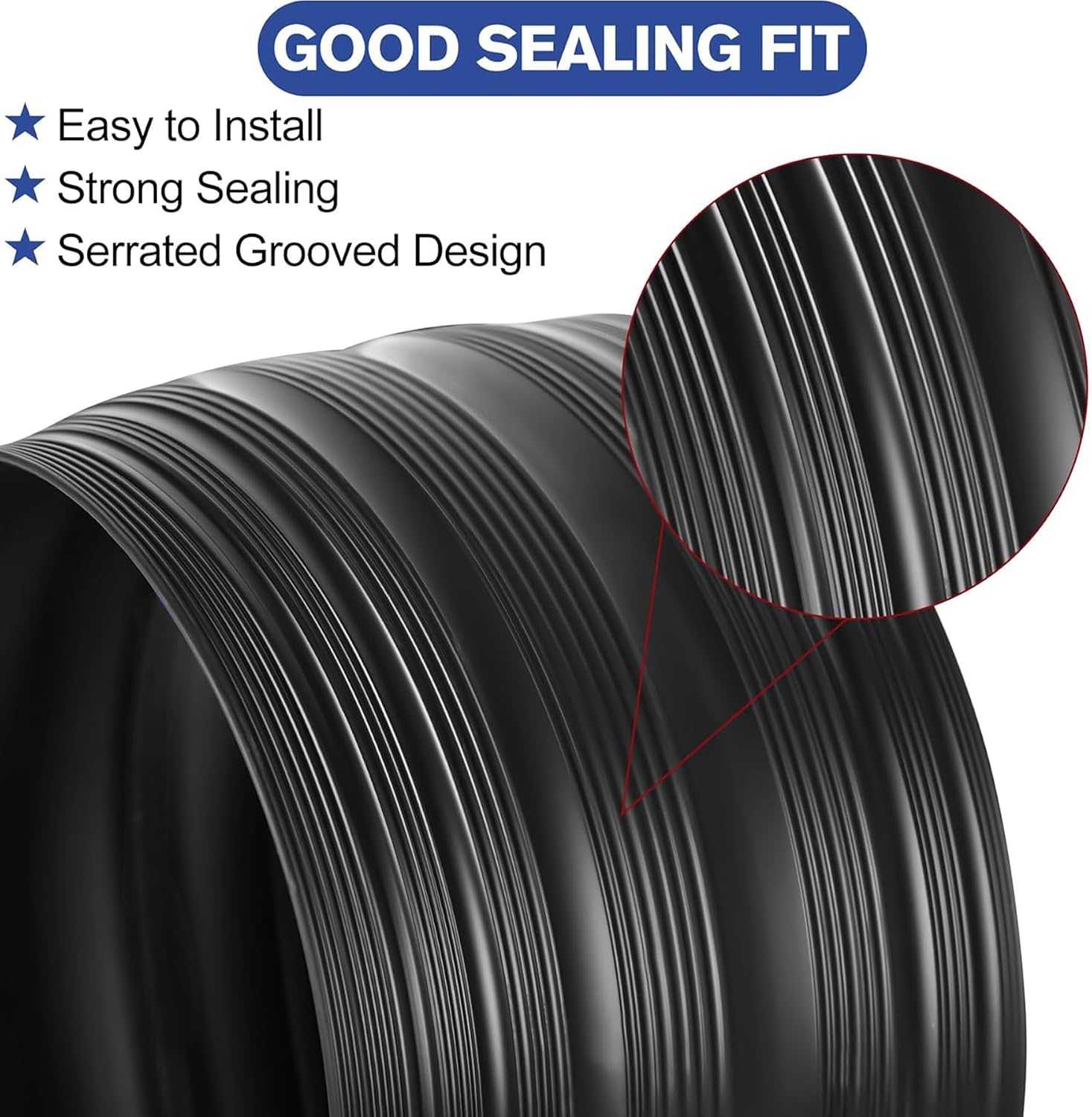 20Ft/6.1M Universal Garage Threshold Seal Strip with 300ml Black Adhesives, Garage Door Bottom Weatherproof Strip