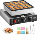 Mini Pancake Maker, 25PCS 43mm Diameter Dutch Muffin Waffle Baker, Non-stick Stainless Steel Poffertjes Grill