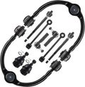 10pcs Front Upper Control Arms w/Ball Joints + Sway Bar Links + Tie Rod for Jeep Commander 2006-2010, Grand Cherokee 2005-2010, Suspension Kit K620188 K80629 K80861 ES80643 ES80644 EV80782
