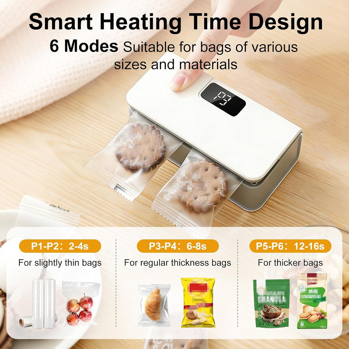 Mini Rechargeable Bag Sealer with Fridge Magnet & Built-in Cutter