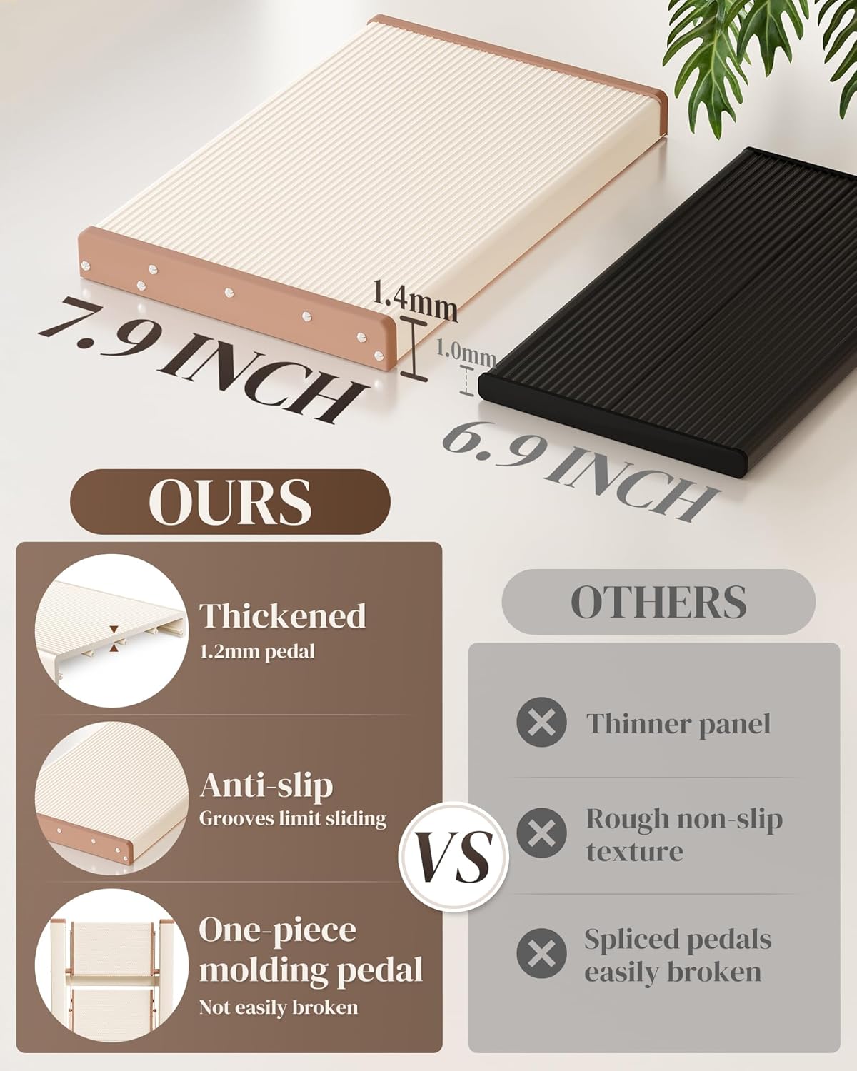 3 Step Ladder, Folding Step Stool with Wider Pedal, Anti-Slip Feet & Non Slip Stripes, Aluminum Sturdy Material