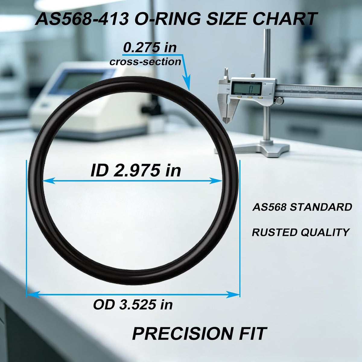 413 Buna-N O-Rings,70A Durometer,Oil Resistant Seal for RV & Engine 6 PCS