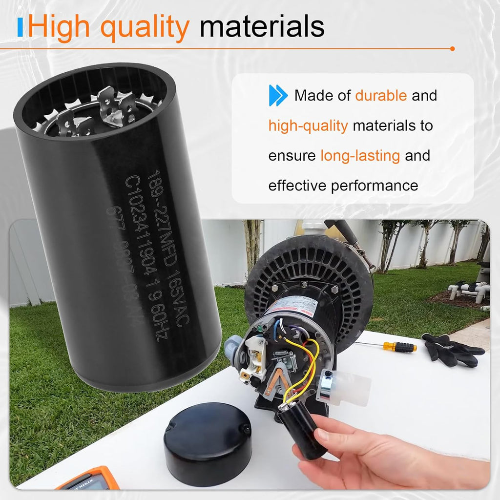 PSMJ189 189-227 MFD UF / 165 VAC Compatible with Mallory Motor Start Capacitor Motor Start Capacitor Replacement