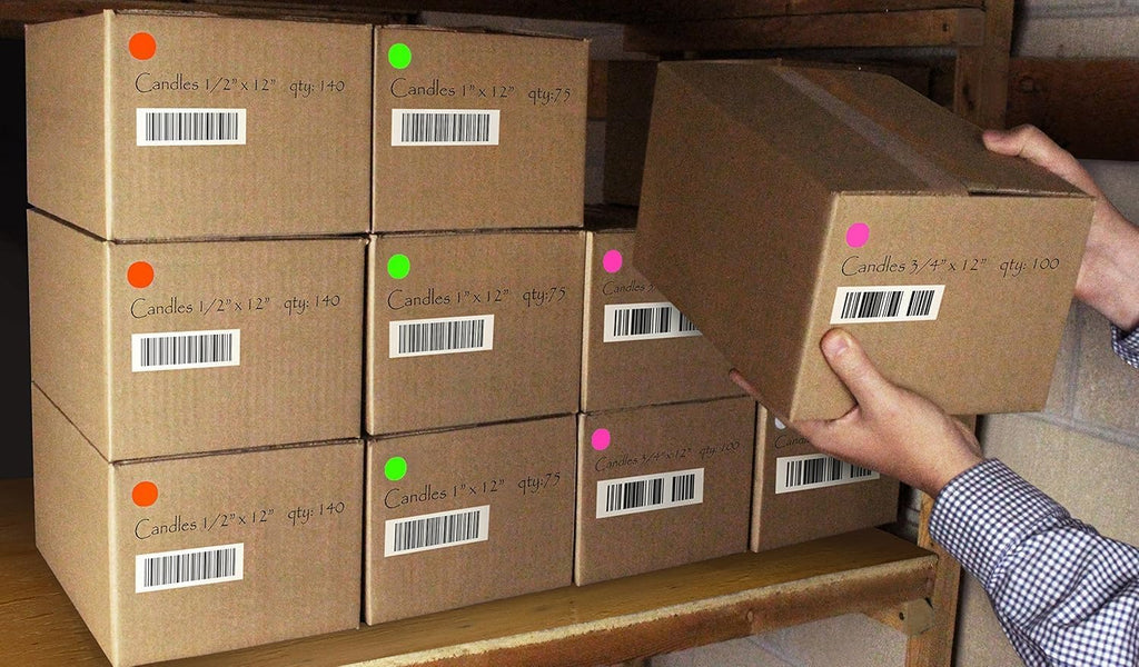 3/4 Inch Dot Stickers, Fluorescent Pink, 1008/Pack