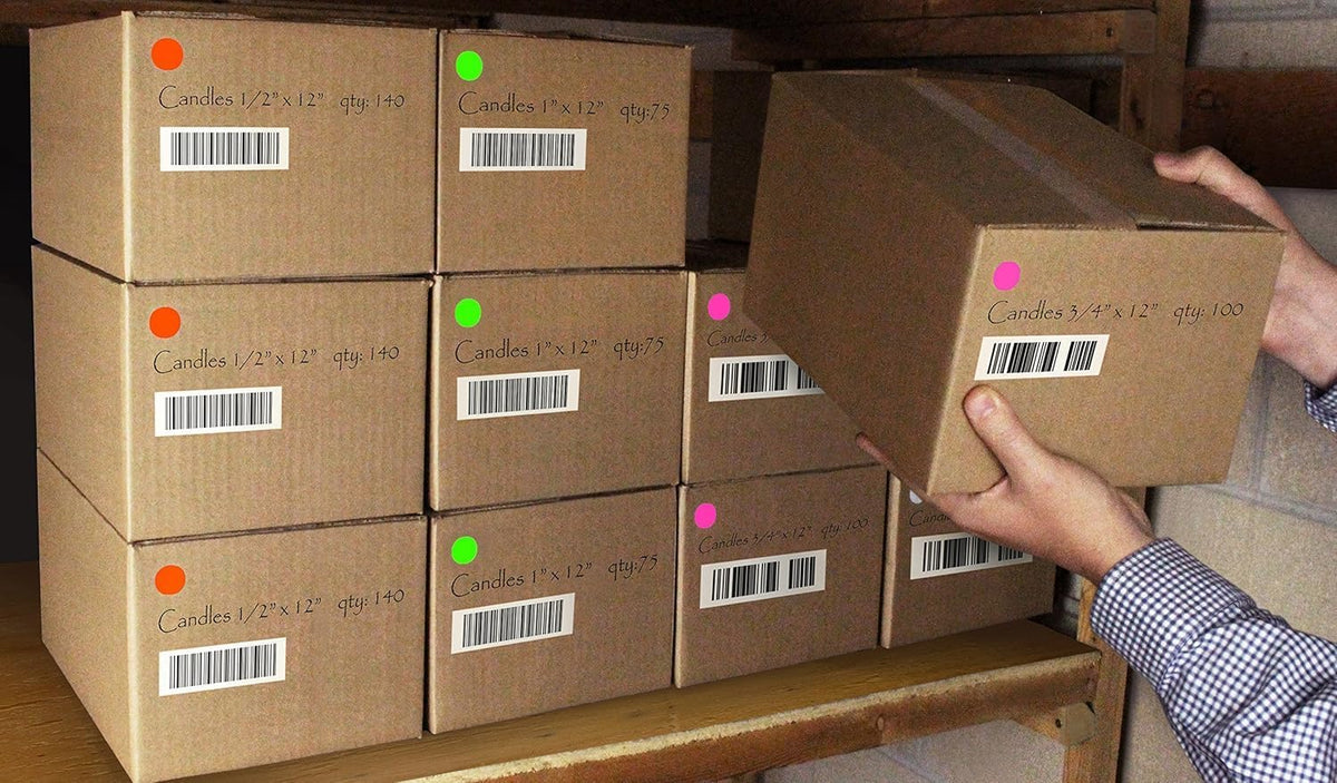 3/4 Inch Dot Stickers, Fluorescent Pink, 1008/Pack