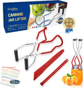Canning Jar Lifter Tongs with Jar Lid Lifter Magnetic Lid Lifter,Canning Bubble Popper Bubble Remover and Canning