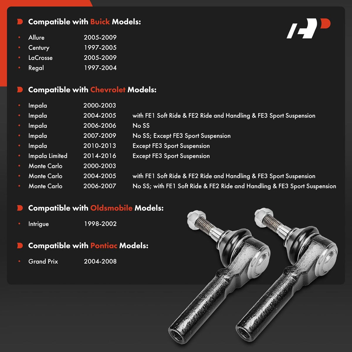 A-Premium Front Outer Tie Rod End, Compatible with Chevrolet