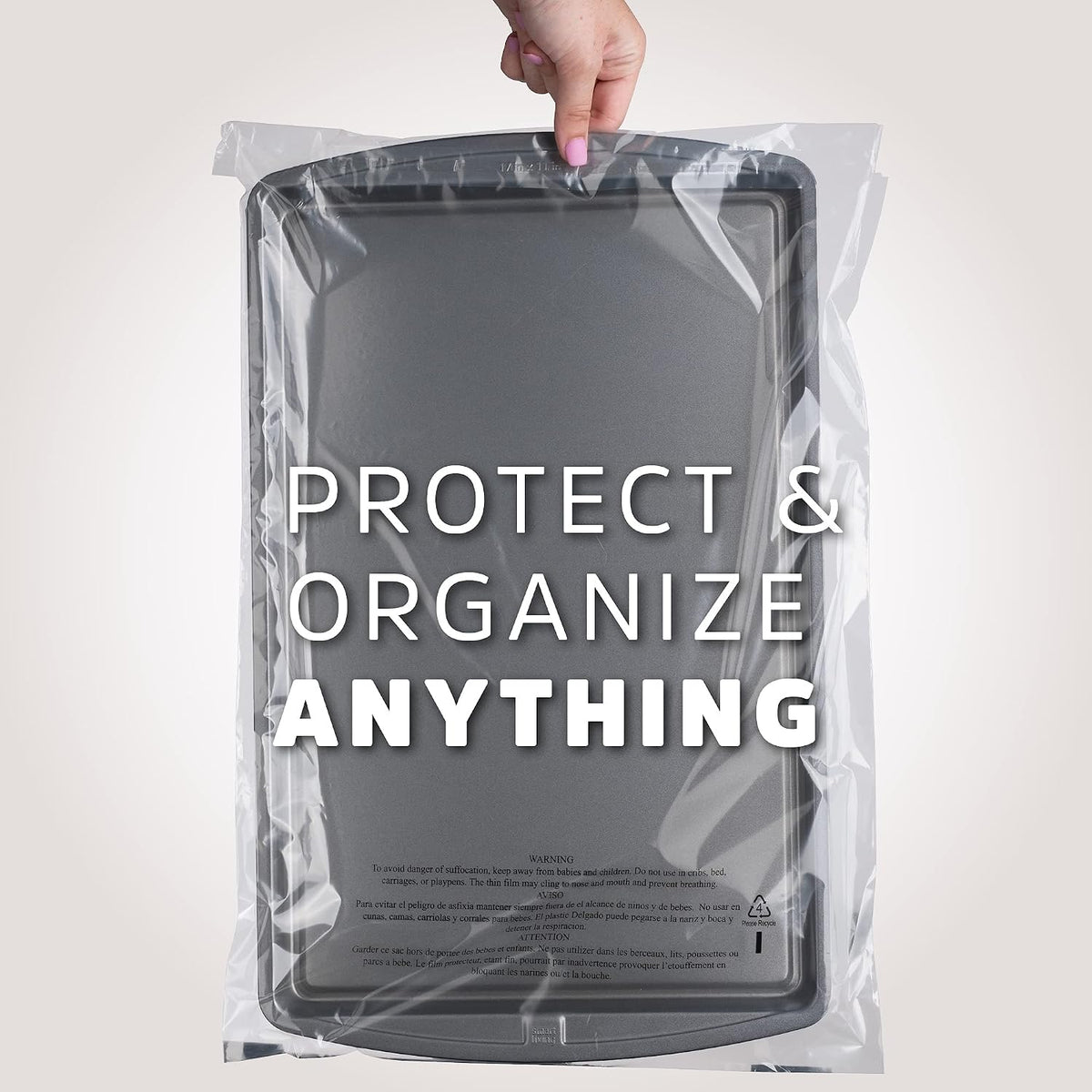 12" x 18" Self Seal Poly Bags, Large, 100 Pack, 1.5 Mil, for Packaging, GPI