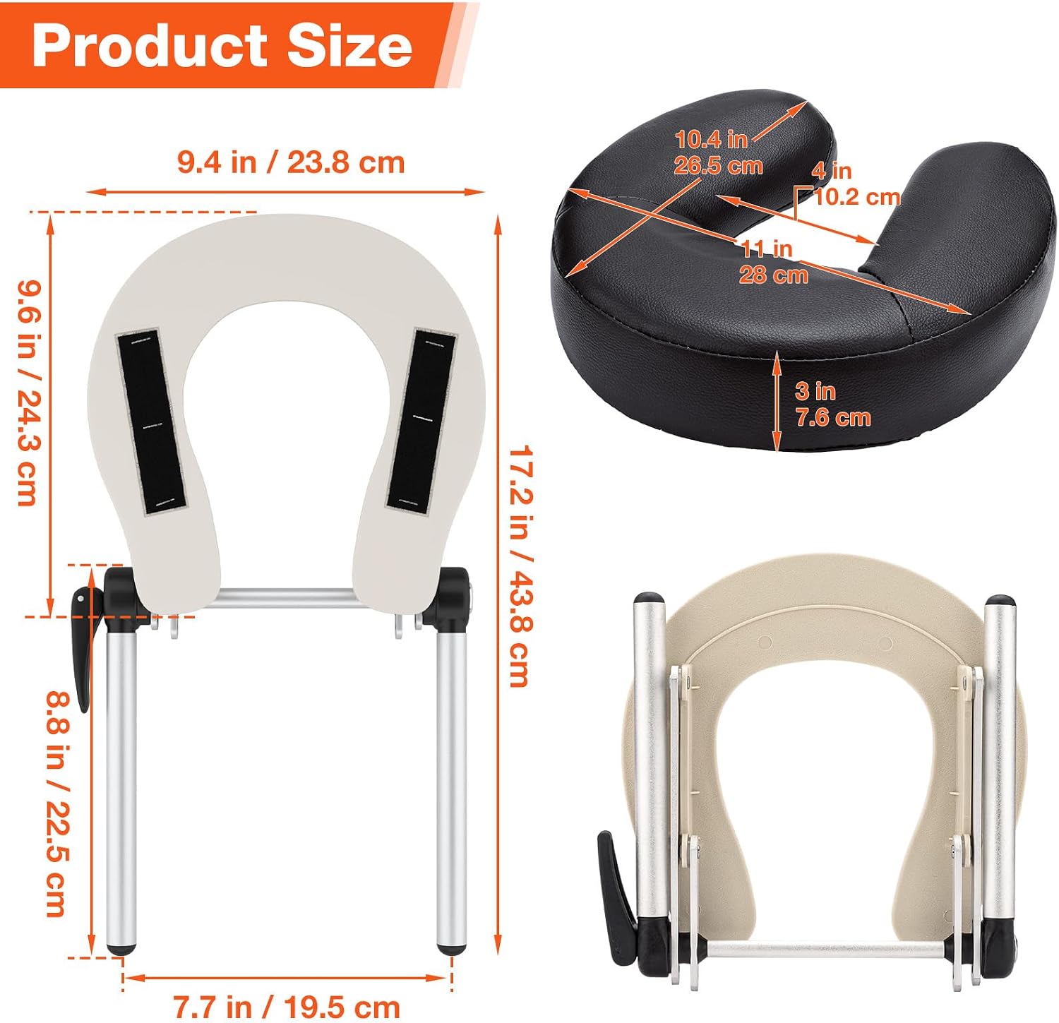Massage Table Face Cradle & Pillow, Adjustable Massage Spa Bed Headrest | Massage Table/Bed/Chair Headrest Platform