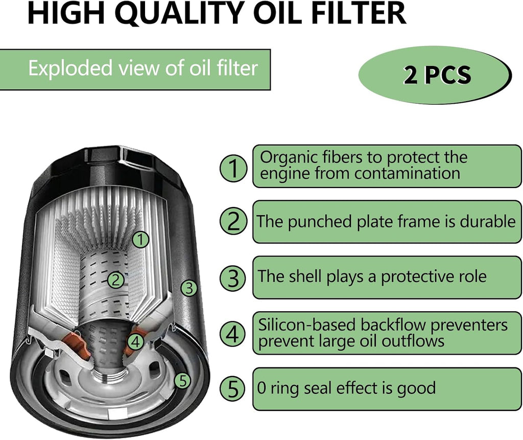 49065-0724 Oil Filter Compatible With Kawasaki 49065-7010 FX751V FX801V FX850V FX921V FH381V FH430V FH480V FH541V FH580V FH601V FH641V FH680V FH721V FH601D FH680D FH721D FH770D KAF300 400 620 (2)