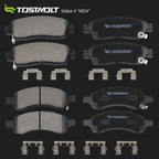 TOSTMOLT Front+Rear Ceramic Disc Brake Pads w/Installation Hardware For GM
