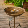 11.4" W x 28.7" H Cast Iron Pedestal Bird Bath, BirdBaths for Outdoors
