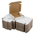 50 Pack 4x4x1 Inches Small Shipping Boxes, White Corrugated Cardboard Boxes, Moving Mailing Packing Box