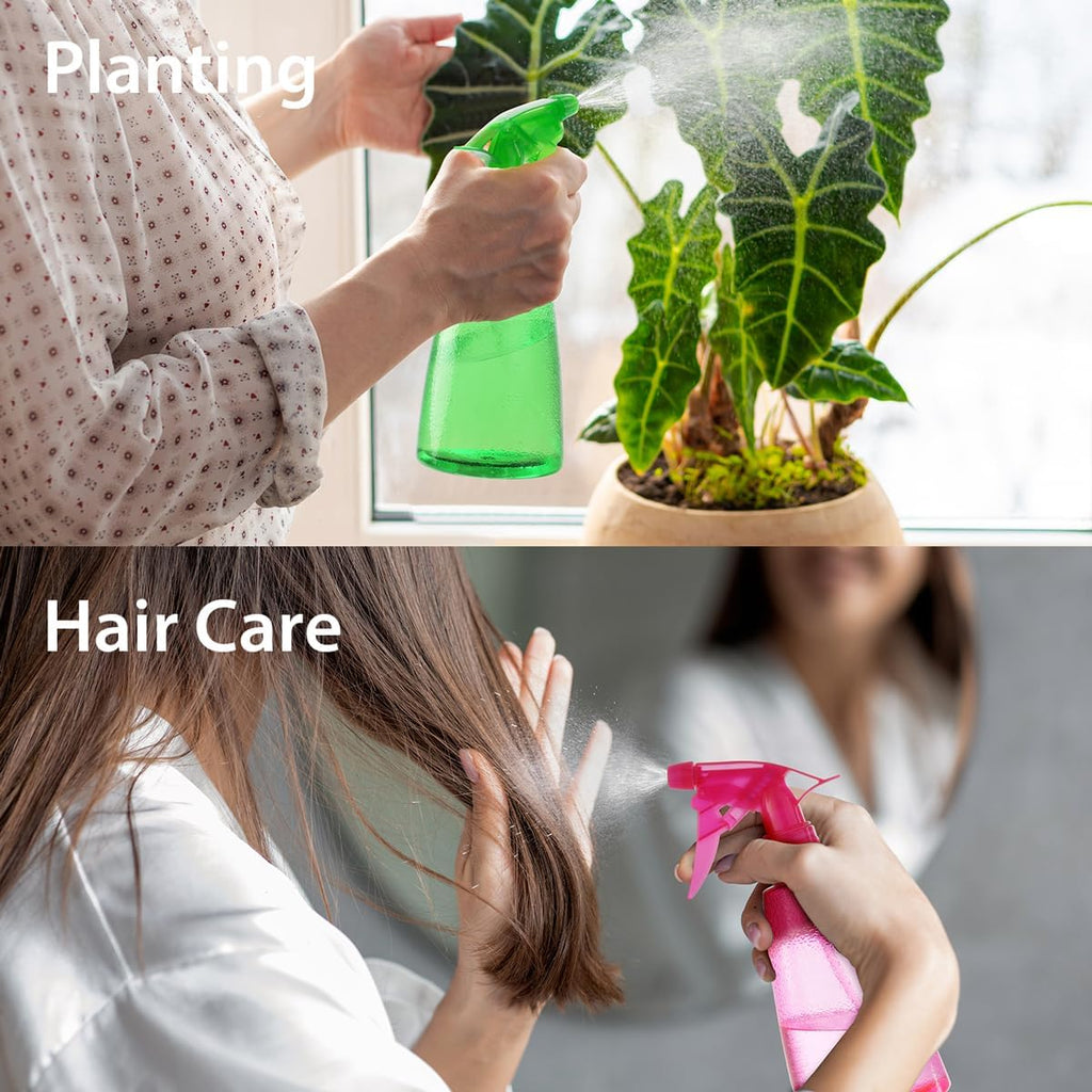 Spray Bottles 3-Pack, 16 Oz, Mist & Stream, Plastic Water Spray Bottle for Hair, Essential Oils, Plants, Cleaning