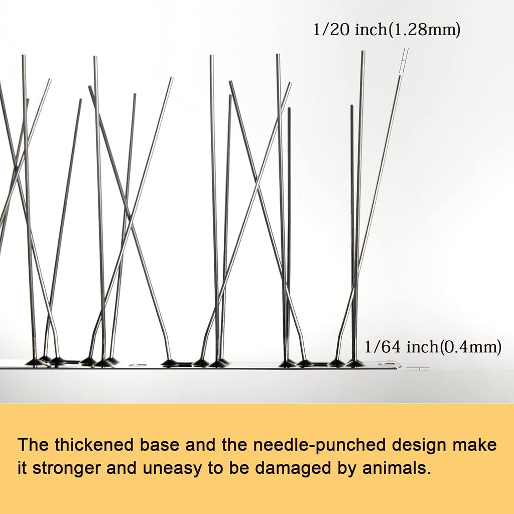Bird Spikes with Stainless Steel Base, Durable Bird Spikes Arrow Pigeon Spikes Fence Kit for Keeping Small Bird