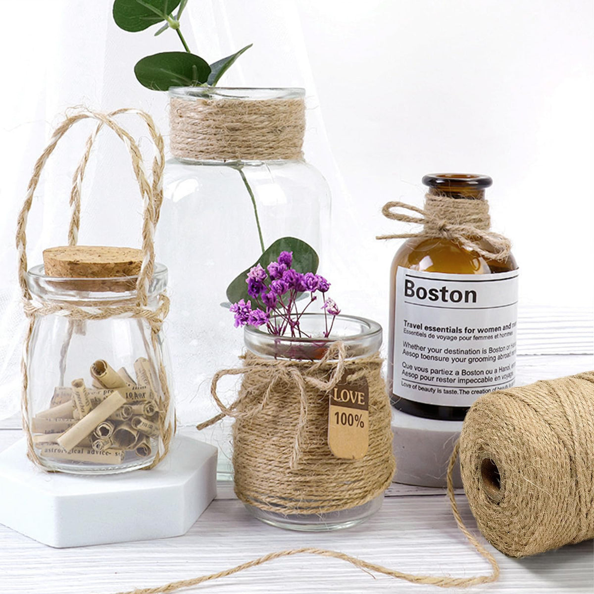 Jute Twine String - 656ft Eco-Friendly Natural Cord for Crafts