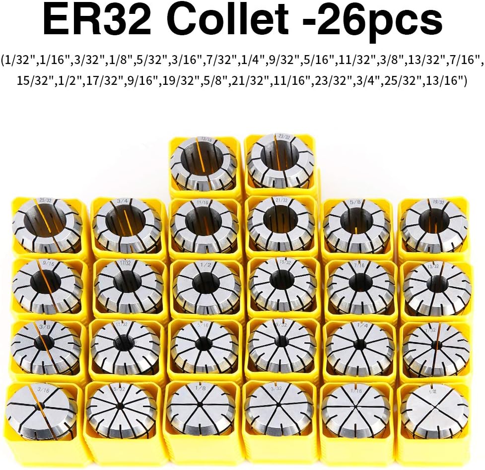 26PCS ER32 Spring Collet Set for CNC Engraving Machine