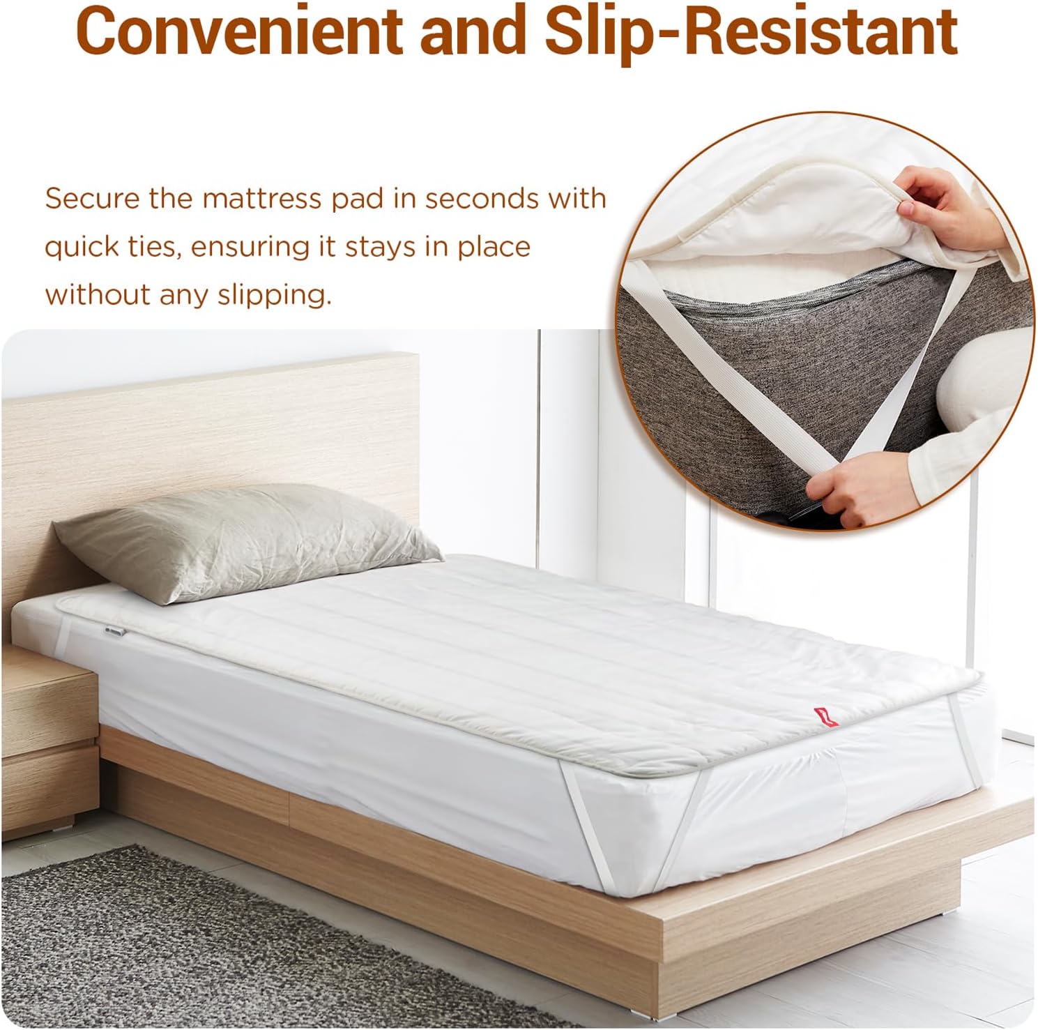 Heated Mattress Pad Twin Size, Foot Temp Diff Design & Preheat Function & Smart Downshift, Water-Resistant Bed Heater