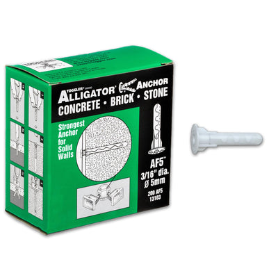 TOGGLER Alligator AF5 Wall Anchors 3/16", Screws not Included Pack of 200