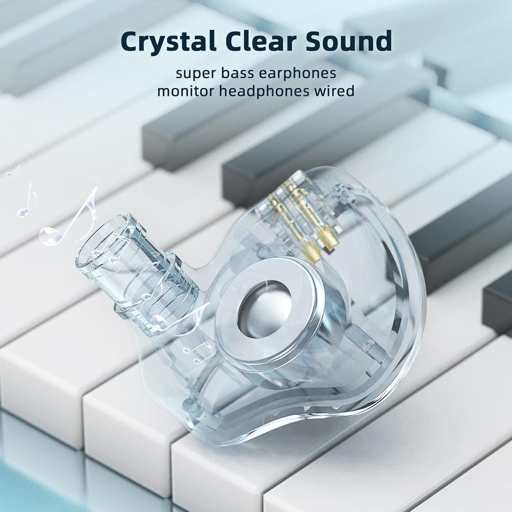 KBEAR KS1 Earphones in Ear Monitor Super Bass Wired Earbuds, Crystal Clear Sound IEM Headphones, High Resolution