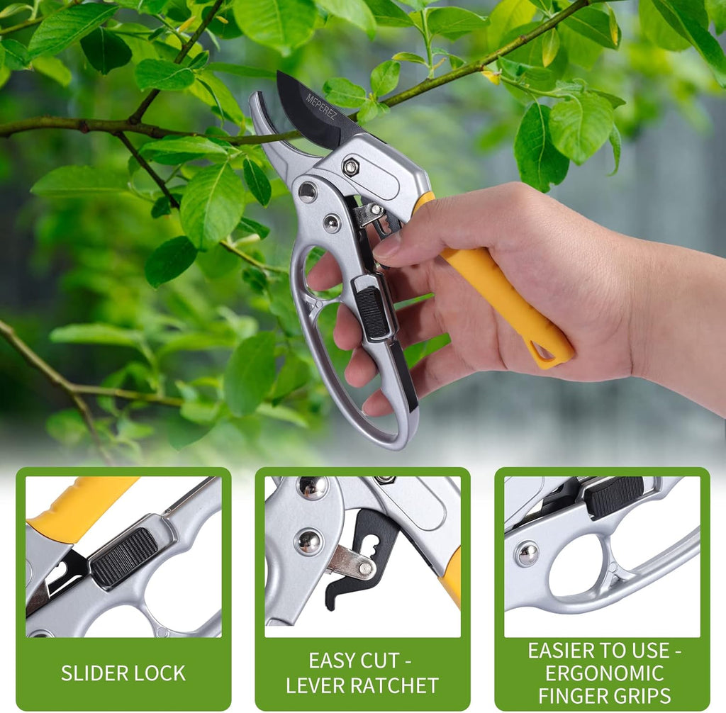 Premium Pruning Shears For Gardening, Work 3 Times Easier, Pruners Heady Duty, Sharp Garden Clippers Cuting Florist