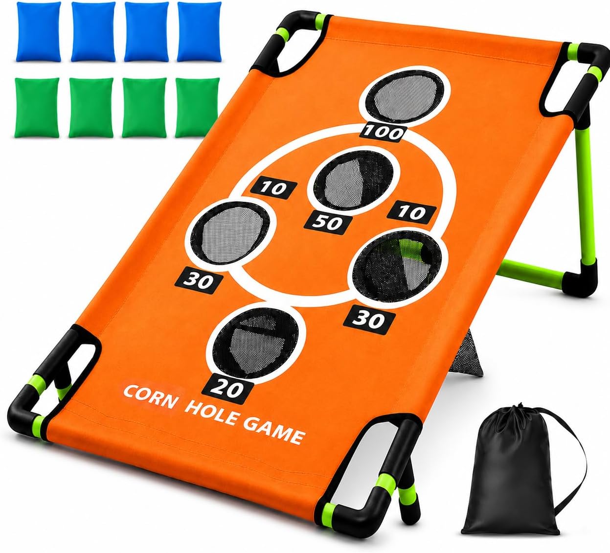 2026 Upgraded Arcade Style Cornhole Board with 8 Bean Bags|3x2 FT Regulation Corn Hole Games|15+ Multi-Games| Durable