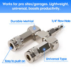 2-Way Air Hose Splitter, 1/4" NPT Air Compressor Connector