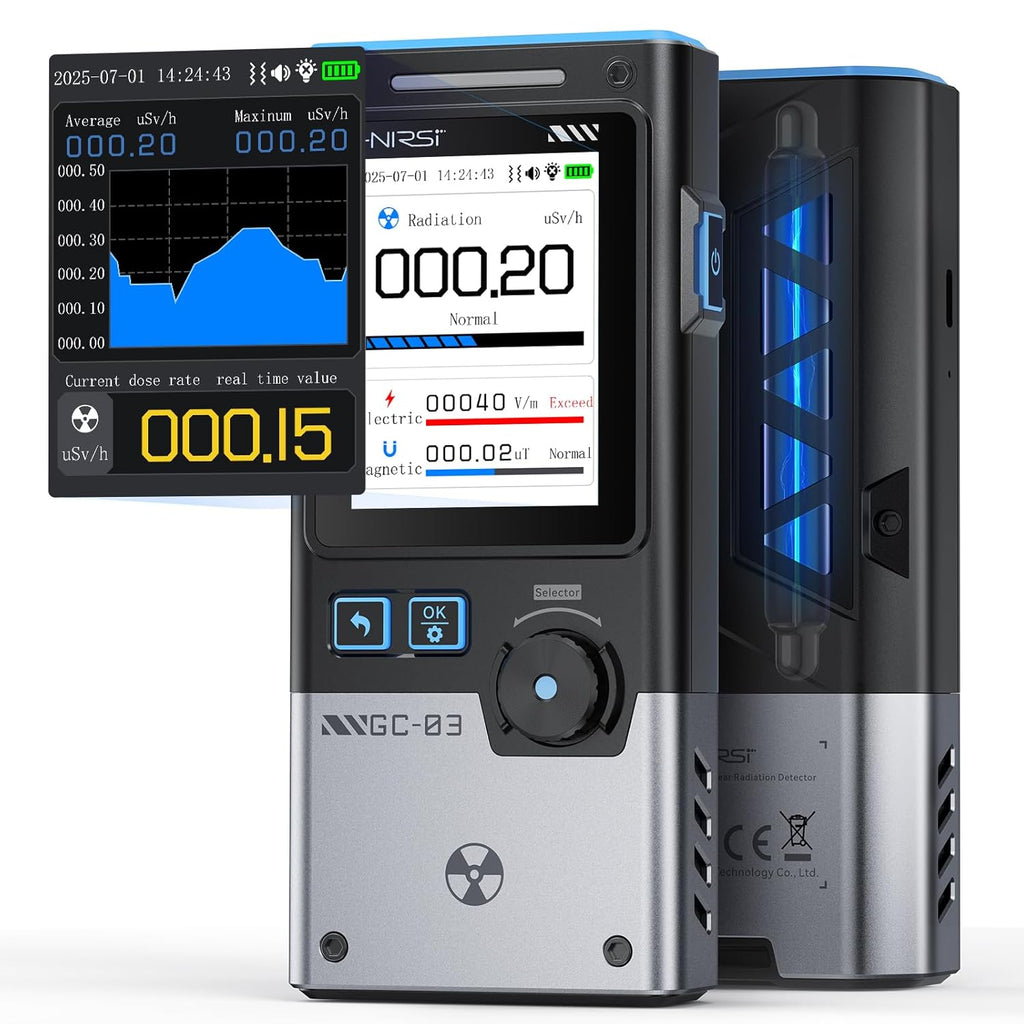 GC-03 3-in-1 Geiger Counter Nuclear Electromagnetic Detector | 3 Display Modes, Real-Time Radiation Monitor