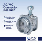 Sigma ProConnex C-550 3/8" AC/MC Connector Gray, 100-Pack