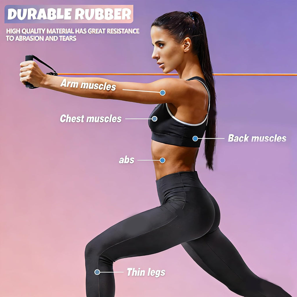 Single Resistance Bands with Handles Door Anchor for Home Gym | Door Anchor, Workout Guidance included, Exercise