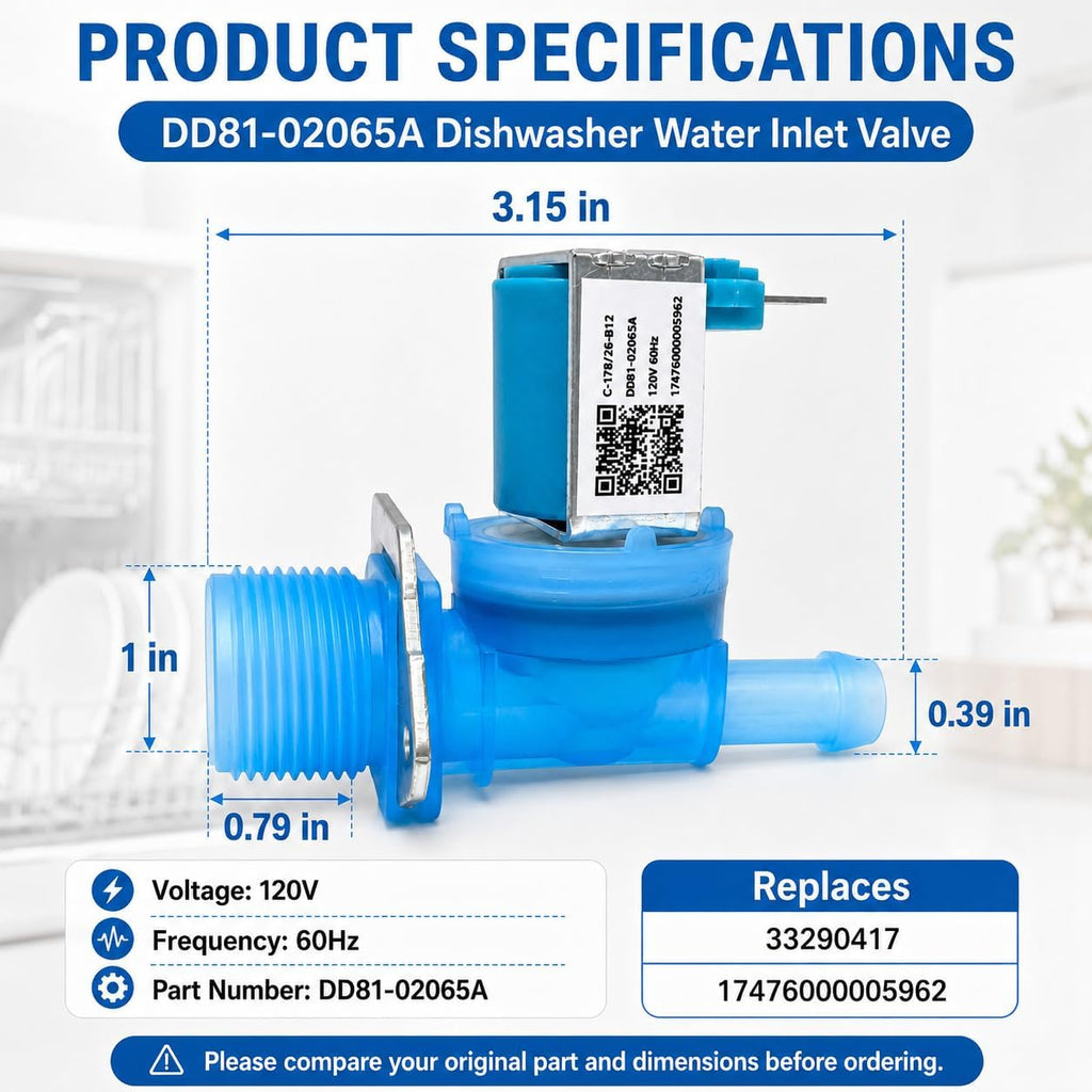 DD81-02065A Dishwasher Water Inlet Valve Compatible with Samsung Dishwasher